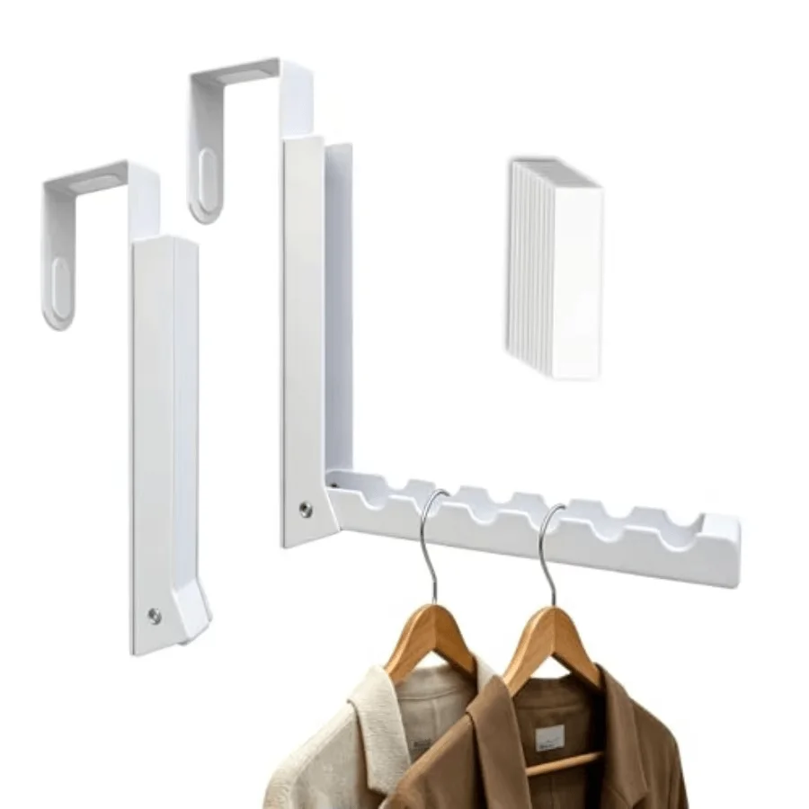 Over-the-door foldable drying rack hooks for hanging clothes and towels