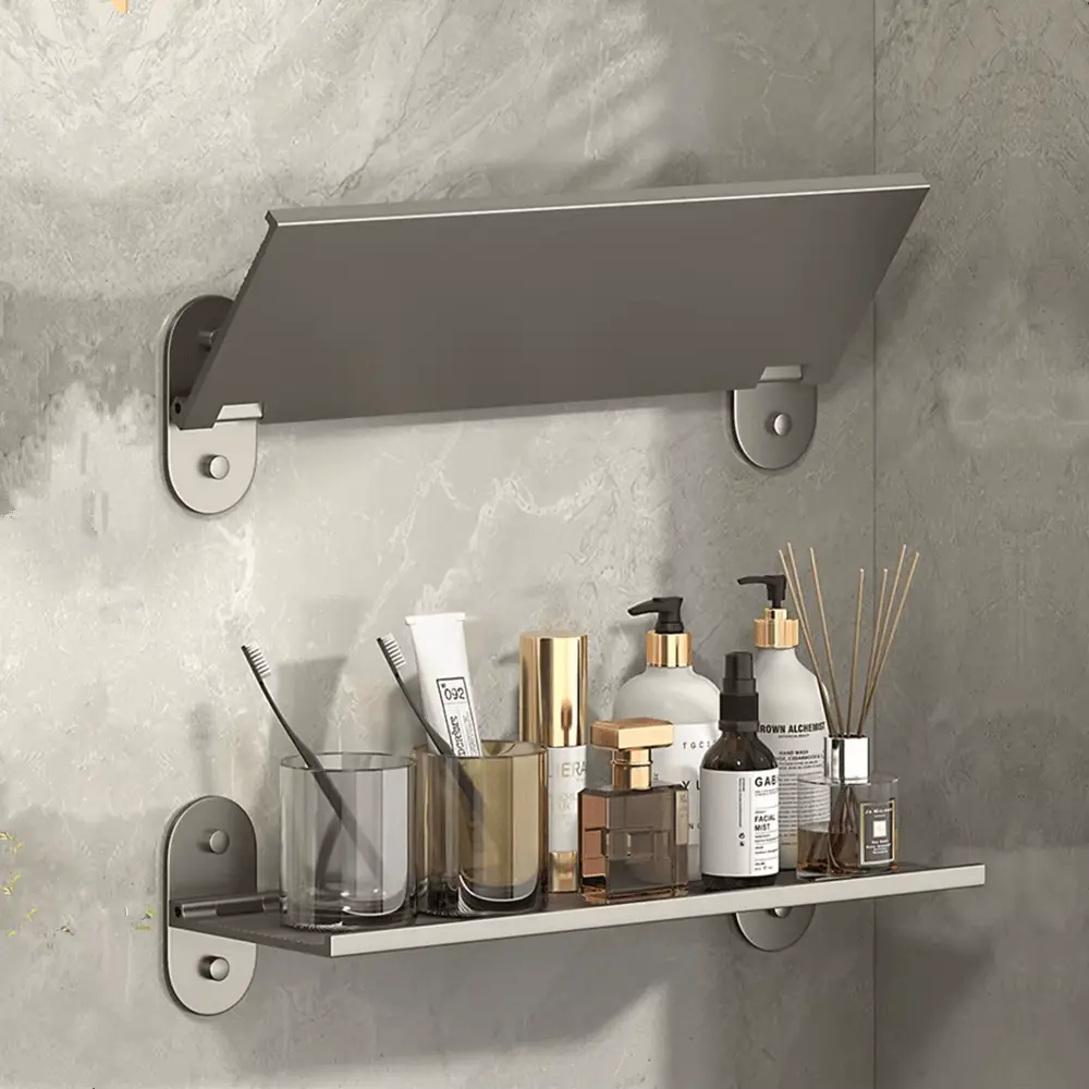 Wall-mounted foldable storage rack for laundry room organization and space-saving storage